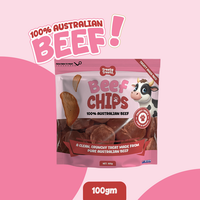 Beef Chips | Single ingredient Human Grade Meat Treats | 100gm