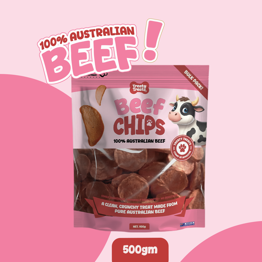 Beef Chips | Single ingredient Human Grade Meat Treats | 500gm